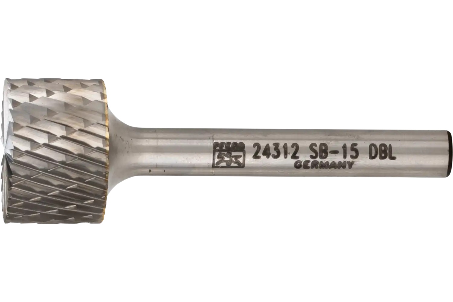 Picture of Pferd Carbide Bur SB-15 Cylindrical End Cut Double Cut 3/4" x 1/2" x 1/4" Shank